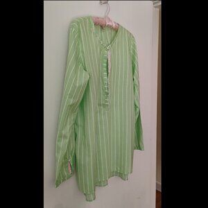 Victoria's Secret Pout 100% Cotton Nightshirt--Green/Size Large